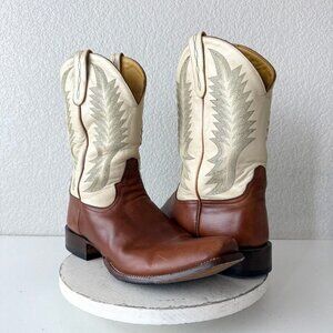 Rod Patrick Mens Cowboy Boots 16.5A Brown Leather Western Blunt Toe 12" Shaft